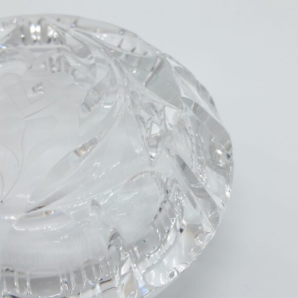 Men's Crystal Glass Cut Circular Cigar Ashtray Decor - Picture 6 of 8